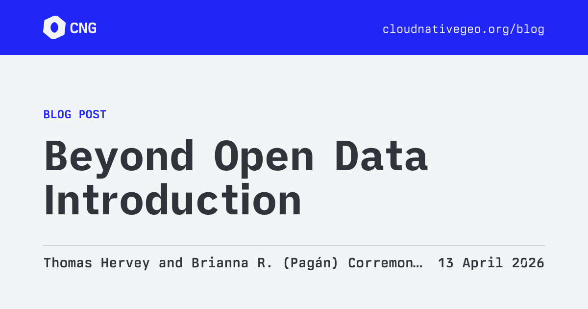 CNG Blog - Beyond Open Data Introduction