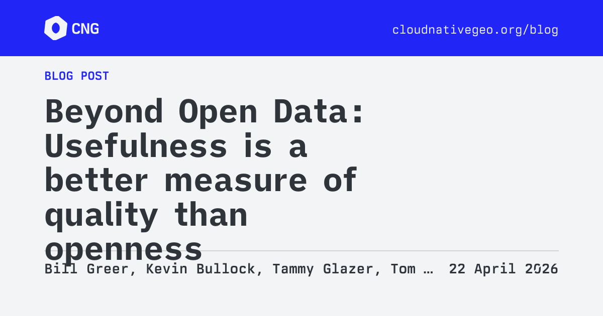 CNG Blog - Beyond Open Data: Usefulness is a better measure of quality than openness